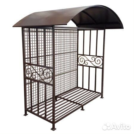 Дровница кованая с сеткой 200 х 160 х 80 см