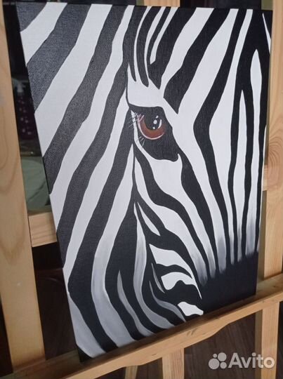 Картина маслом Зебра