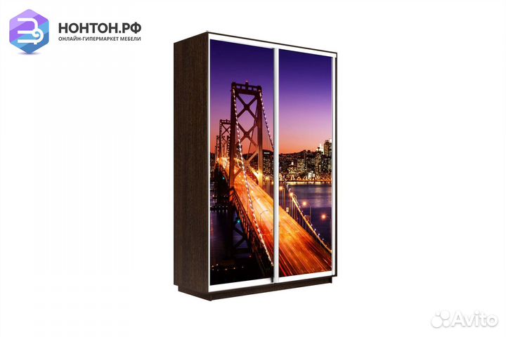 Шкаф-купе 2-х дверный Нонтон фото №1007 / венге