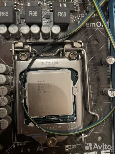 Материнская плата lga1155 с процессором и куллером