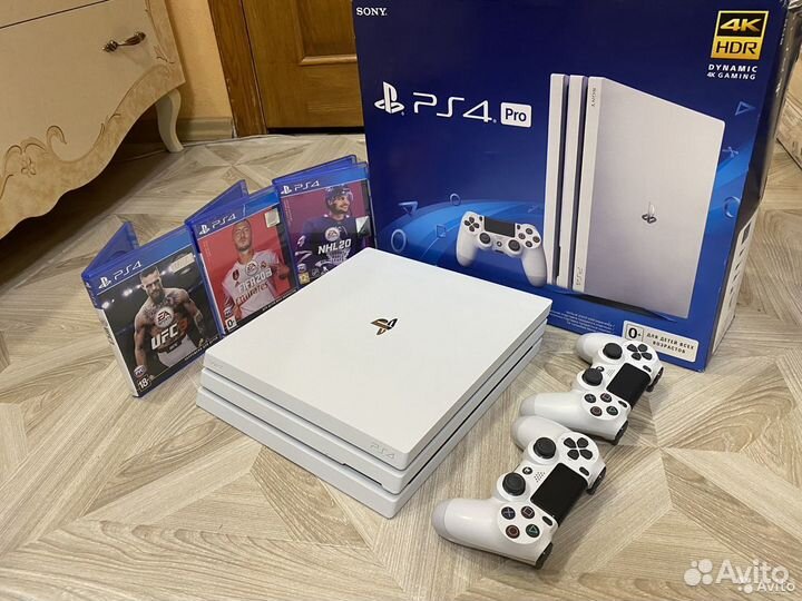 PS4 Pro 1TB 7208 PlayStation 4 PRO белая + игры