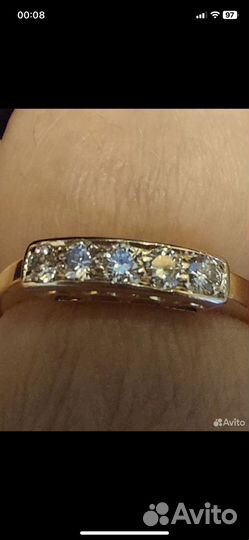 Золотое кольцо с бриллиантами СССР дорожка