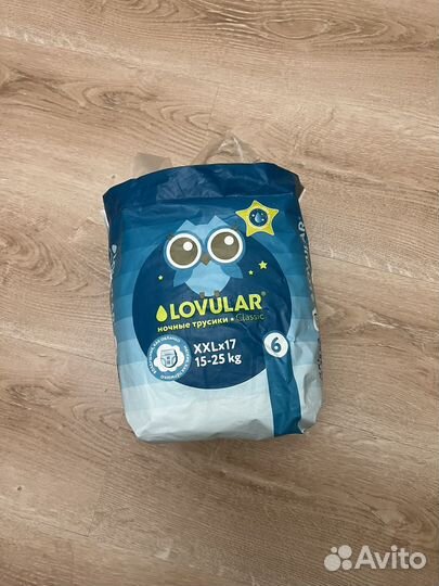 Подгузники трусики lovular 6 ночные