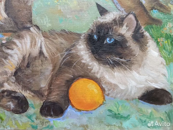 Авторская картина маслом пейзаж сад ручная работа