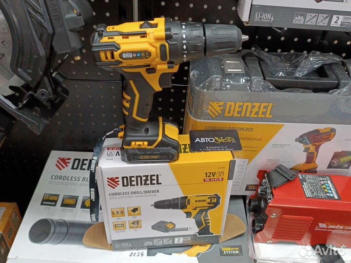 Шуруповерт дрель Denzel 12 v 2 а