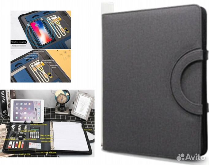 Папка-органайзер с зарядкой +USB флэш-накопитель