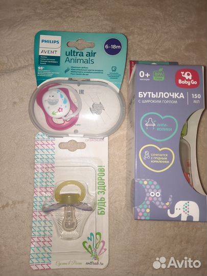 Пустышка avent, Бутылочка baby go