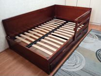 Кровать деревянная с выдвижными ящиками «Юниор-7»