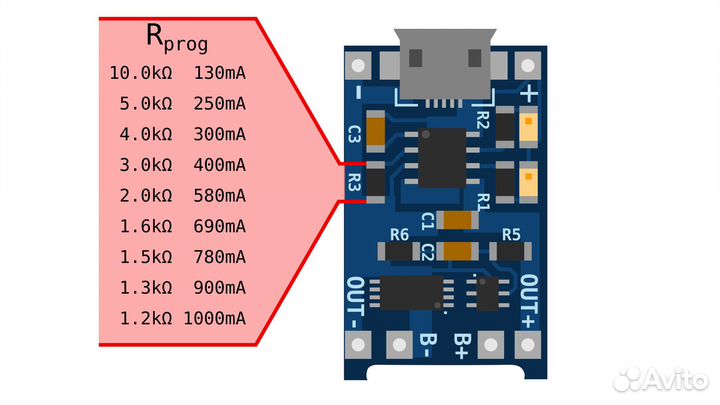 Зарядное li-ion TP4056 с защитой