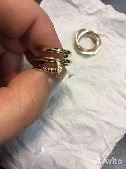 Золотое кольцо Cartier гвоздь 585 пробы