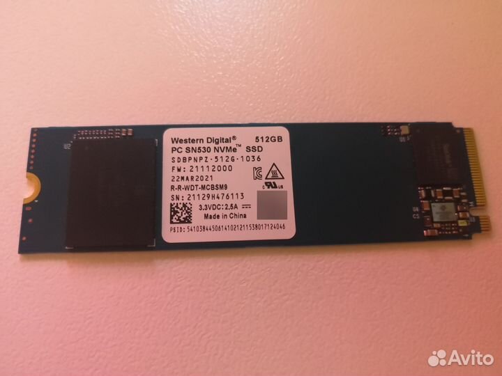 Ssd M2 nvme 512GB WD