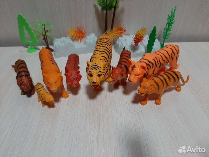 Игрушки домашние животные дикие набор ферма