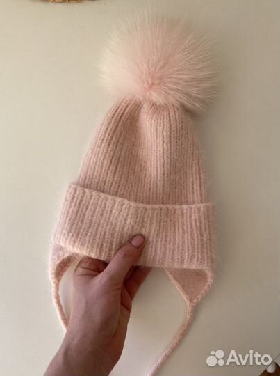 Шапка для девочки из пуха норки