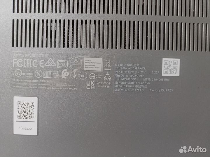 Ноутбук Lenovo ThinkBook 15 G3 ACL