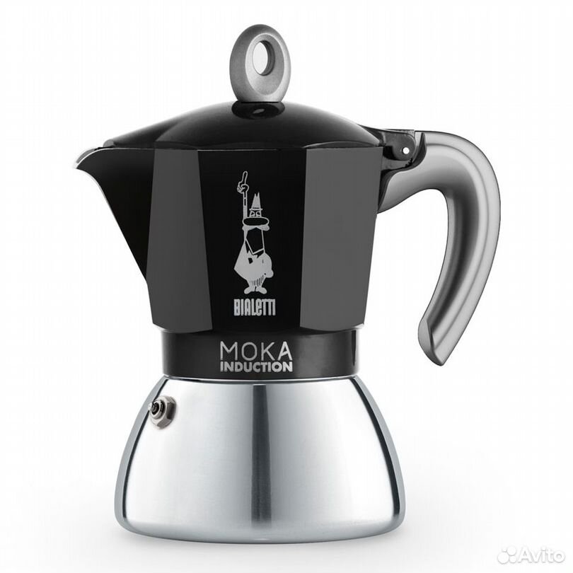 Новая Гейзерная кофеварка Bialetti New Moka Induction 6934 черная