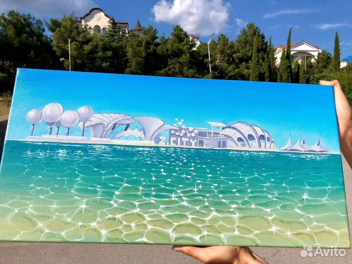 Картина маслом на холсте, панорама Z.city Поповка