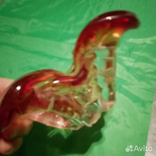 Конфетница цветное стекло богемия