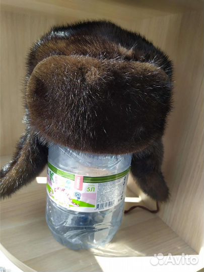 Норковая шапка-ушанка женская (54р)