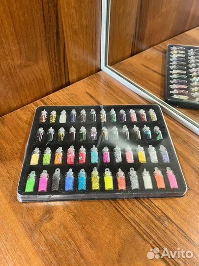 Пайетки для декора ногтей 48 бутылочек