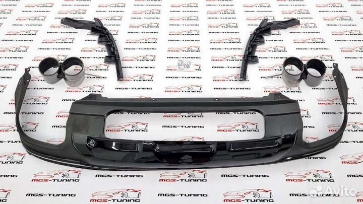 Диффузор на Audi Q7 4M рест SQ7 черный + насадки