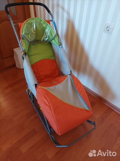 Санки коляска на колесах