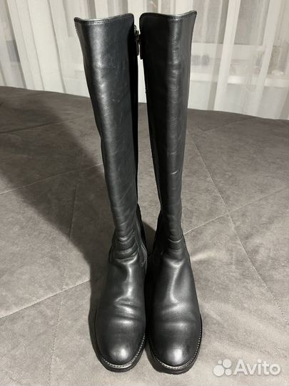 Сапоги женские 37 размер натуральная кожа б/у