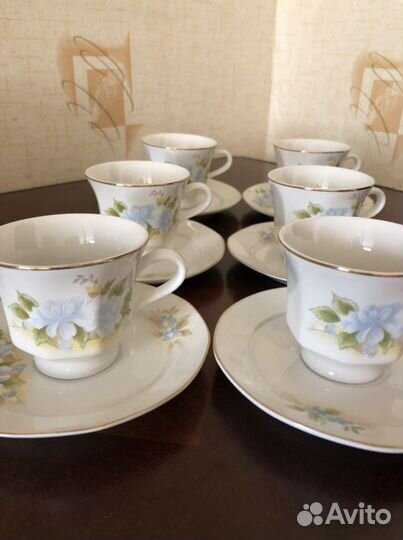 Кофейный набор, фарфор, 12 предметов