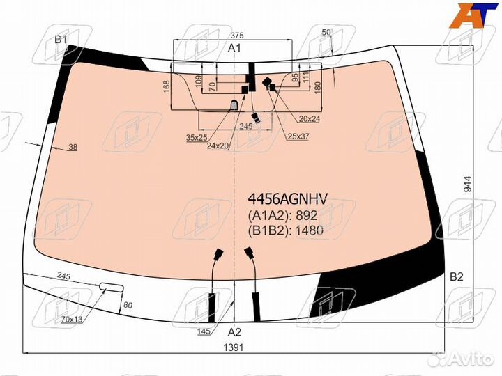 KIA RIO NEW (RUS) 2017- полный обогрев, вин окно (4453A) стекла fuyao FYG 4456agnhv-FYG