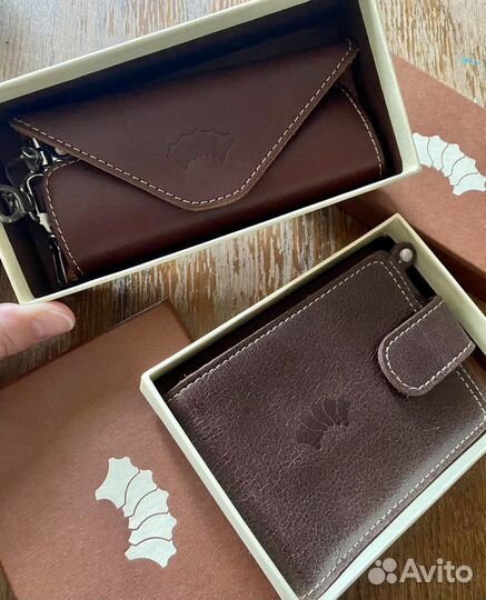Кожаный кошелек и ключница