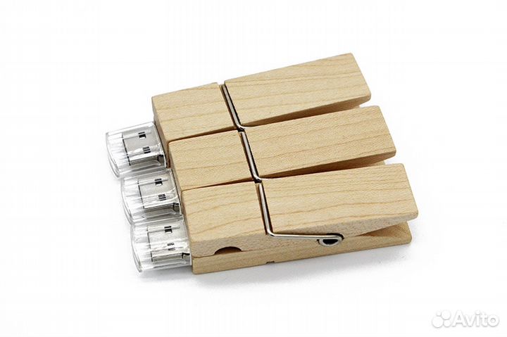 Деревянная флэшка USB 3.0 (прищепка)