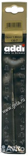 Крючок вязальный экстратонкий, сталь addi 130-7