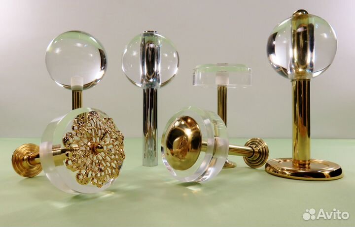 Карнизы для штор дизайнерские, кольца, наконечники