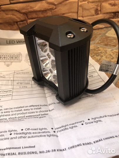 Две светодиодных фары 18вт