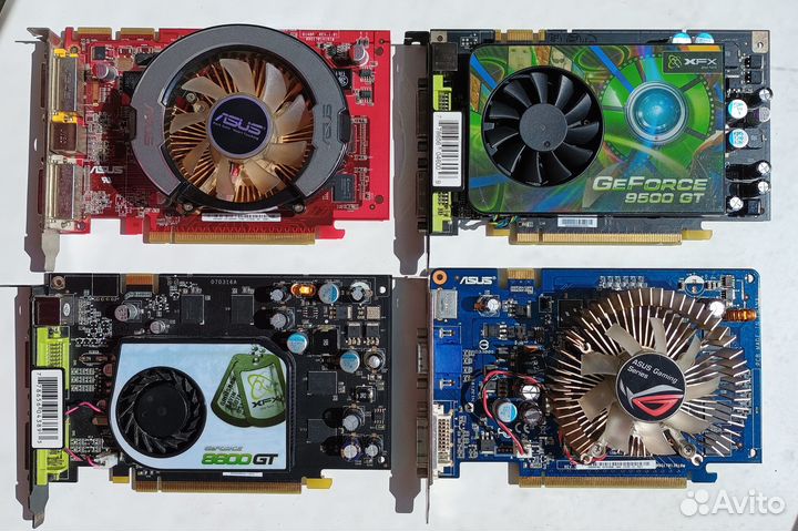 ATI Radeon HD 3650, GeForce 9500 GT, 8600 GT 730