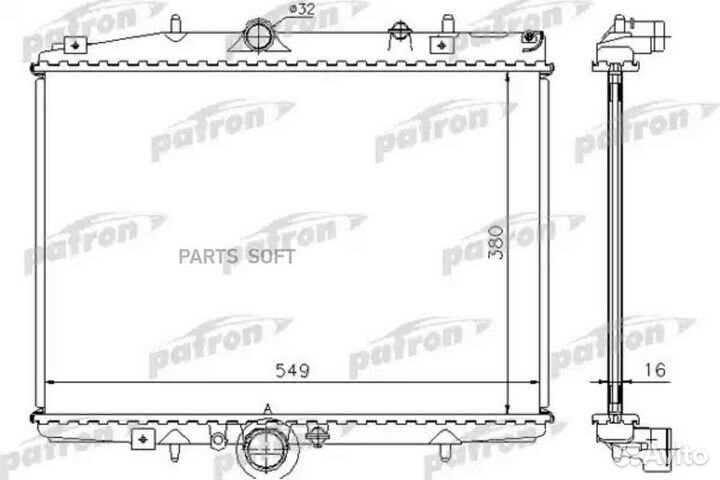 Patron PRS3412 Радиатор автомобильный