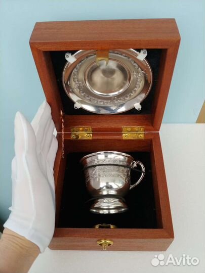 Кофейная пара серебряная новая