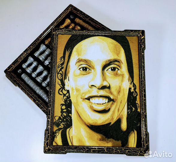 Шахматы нарды шашки 3 в 1 подарочные Роналдиньо