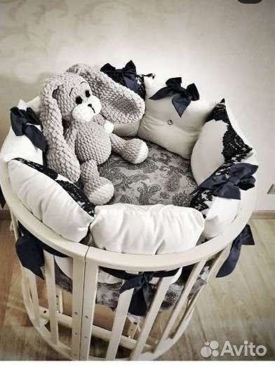 Детская кроватка трансформер 8 в 1 с маятником