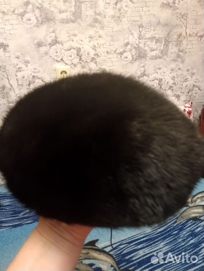 Берет черный норковый