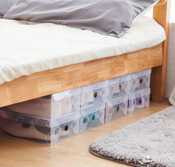 Органайзер для обуви. Коробка прозрачная. 10 штук