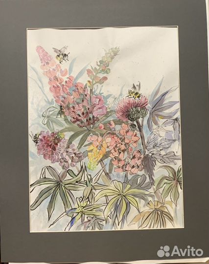 Картина акварель цветы
