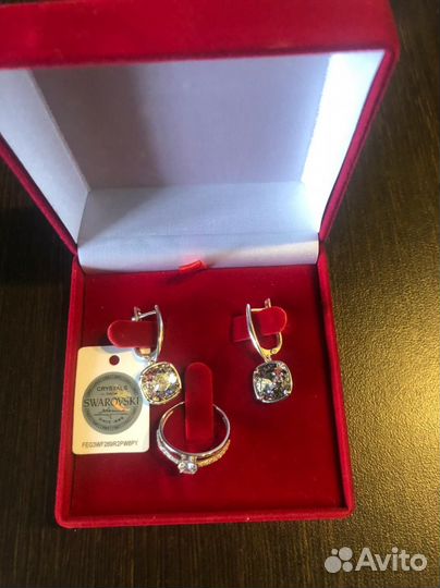 Серьги и кольцо серебро