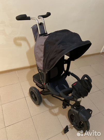 Деткий велосипед-коляска трехколесный с ручкой