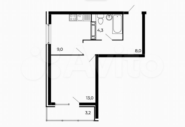 1-к. квартира, 36,3 м², 2/16 эт.