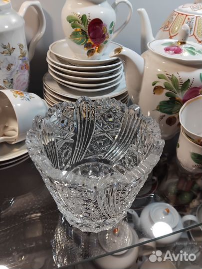 Ваза хрустальная конфетница СССР