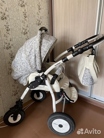 Коляска 2 в 1 indigo эко кожа