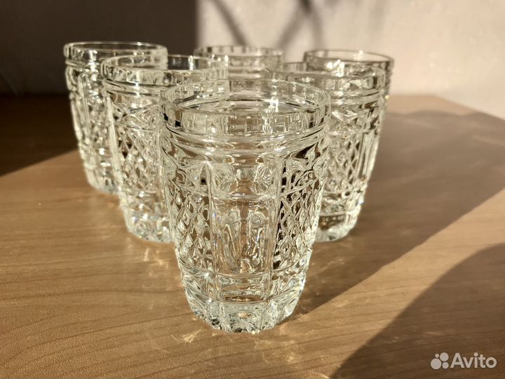 Стакан 6 штук. Хрусталь. Посуда СССР