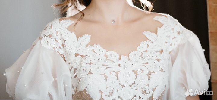 Нежное свадебное платье в идеальном состоянии