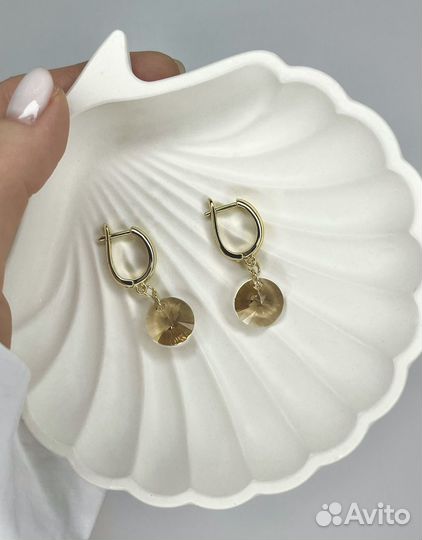 Серьги Золотой диск