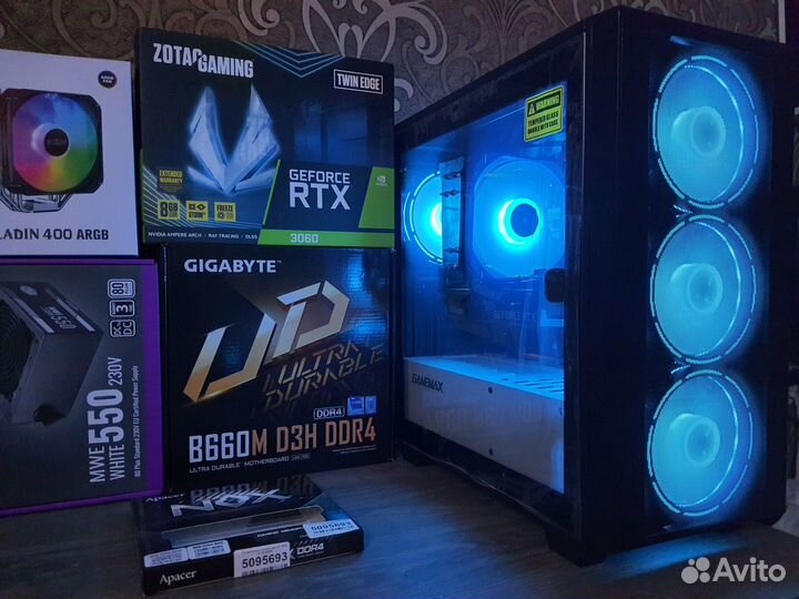 Новый Пк Game Max Aero Core i5 12400F+RTX 3060 12G